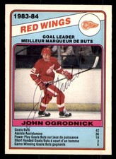 1984 OPC O-Pee-Chee Hockey #356 Detroit Redwings (John Ogrodnick) Signed Auto