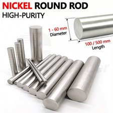  1-60mm Pure Nickel Round Bar Rod For Electroplating Anode Element 100mm 500mm L