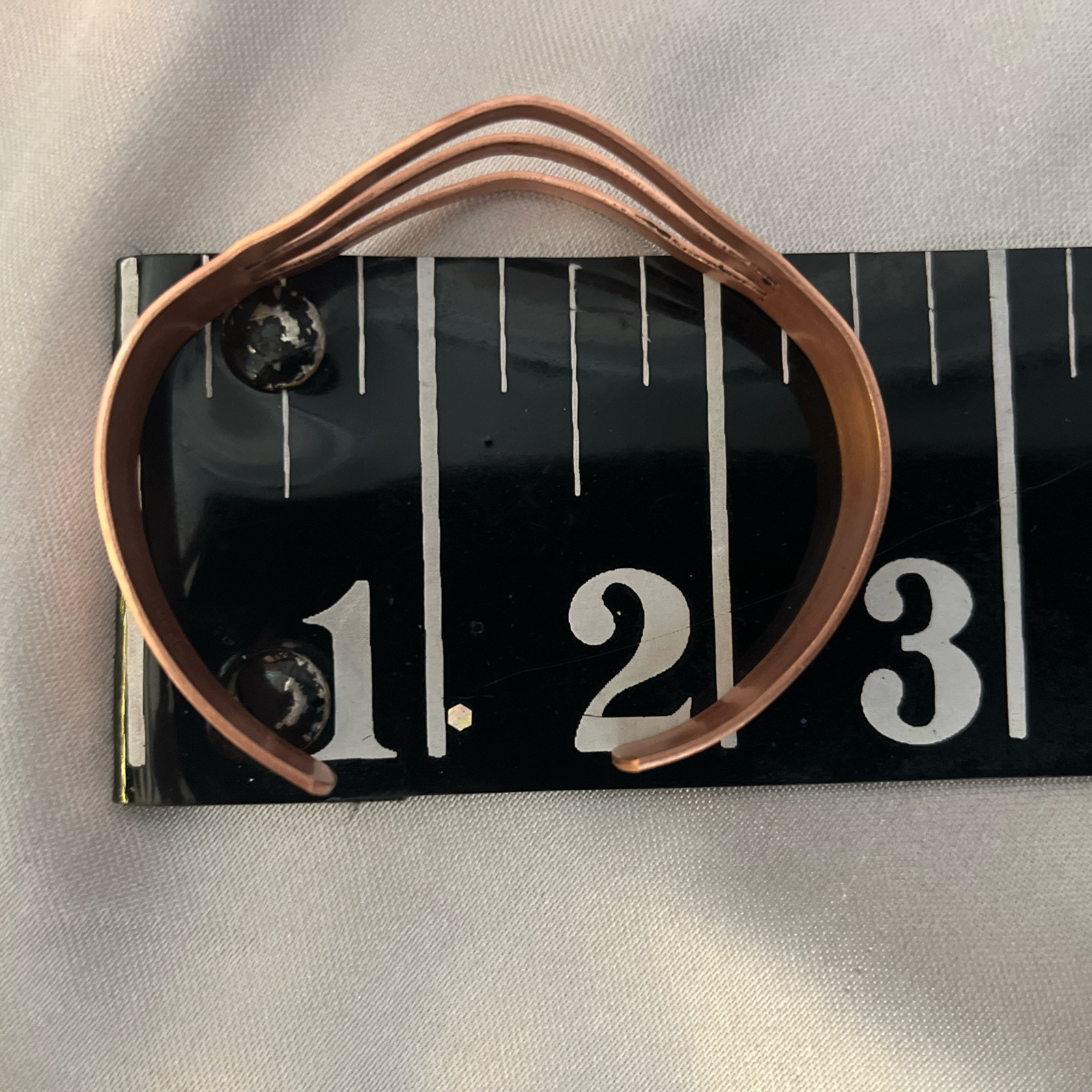 Solid Copper Cut Out Wave Cuff Bracelet - image 5