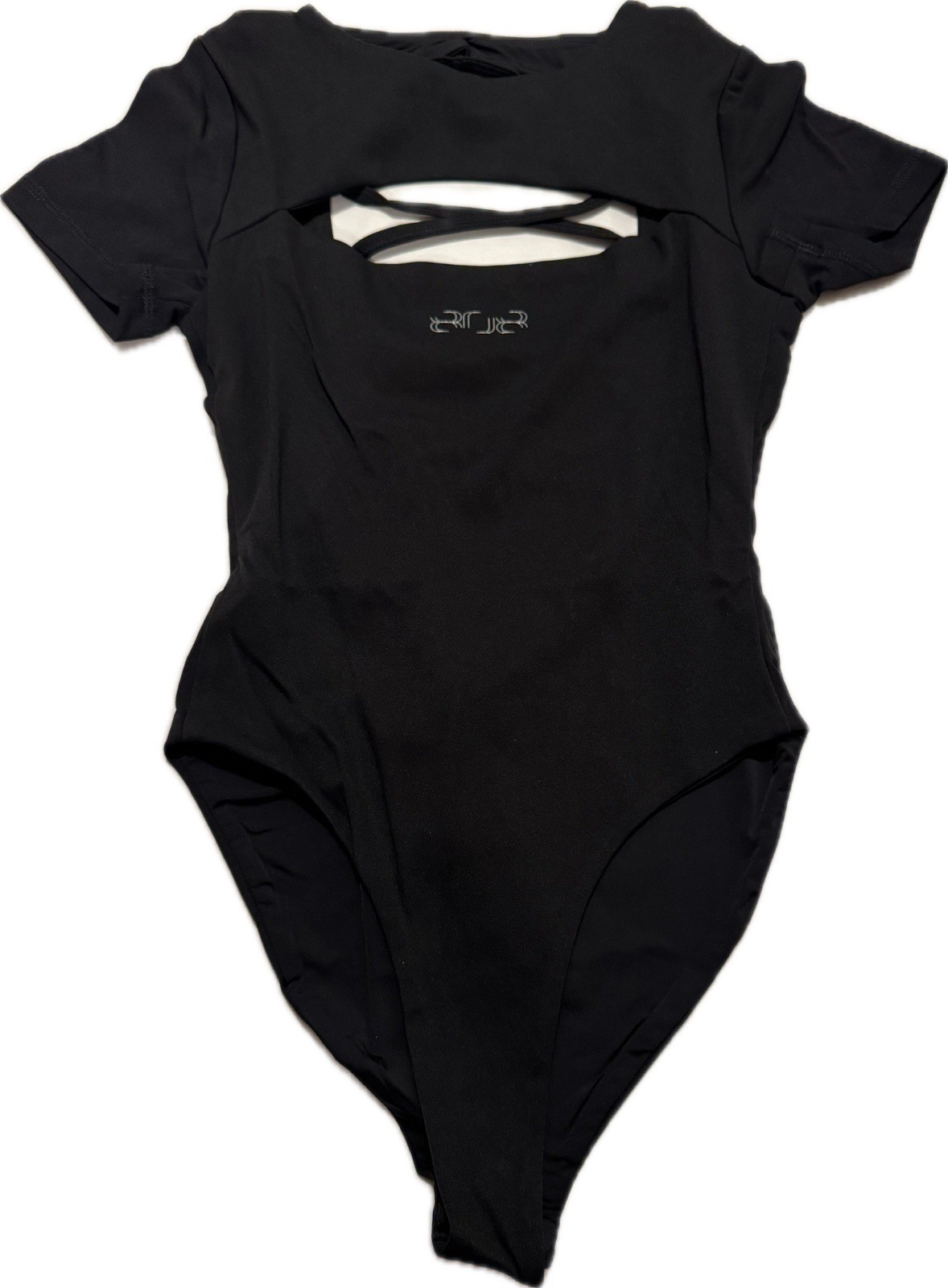 Short Sleeve Strings Back Bodysuit