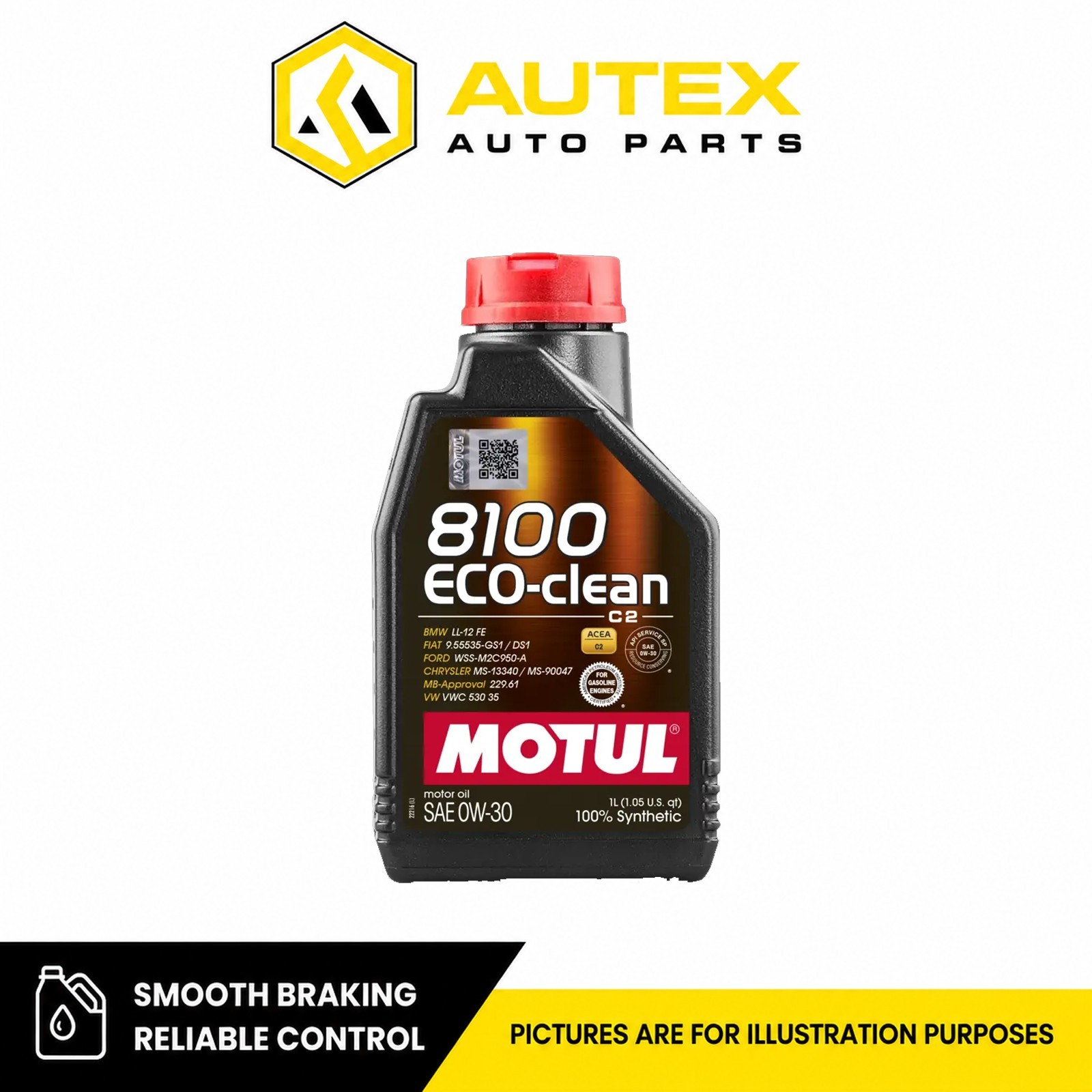 X2 Motul 8100 Eco-Clean 0w-30 0w30 Car Engine Oil 1L - 102888 - Image 3