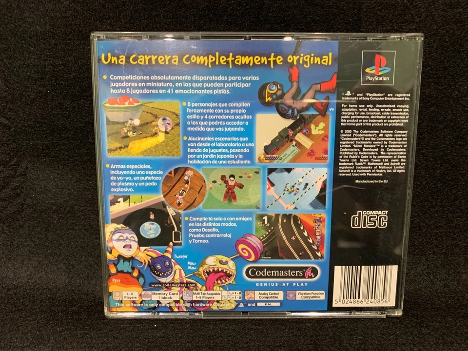 MICRO MANIACS · PAL ESPAÑA · COMPLETO · SONY PlayStation PS1 · CODEMASTERS - Imagen 2 de 3