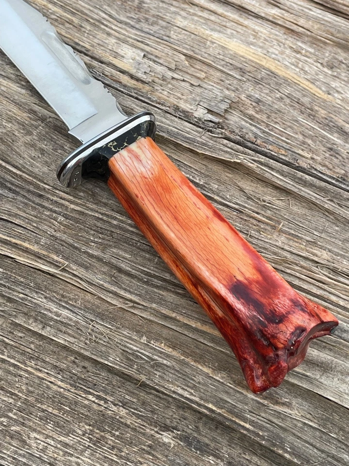 LEROY REMER BUCK 119 ZEBRA ALUMINUM GUARD W/GOLD WEB ONYX TRIM KNIFE KNIVES #7 - Image 3 of 4