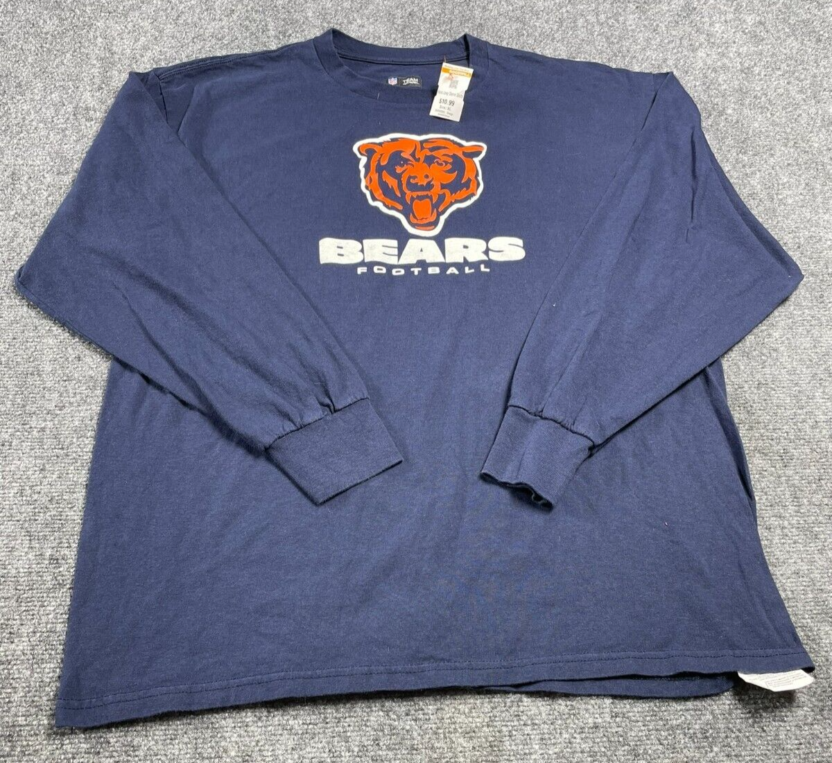 Chicago Bears NFL Blue Crew Neck Long Sleeve Football Shirt Size XL