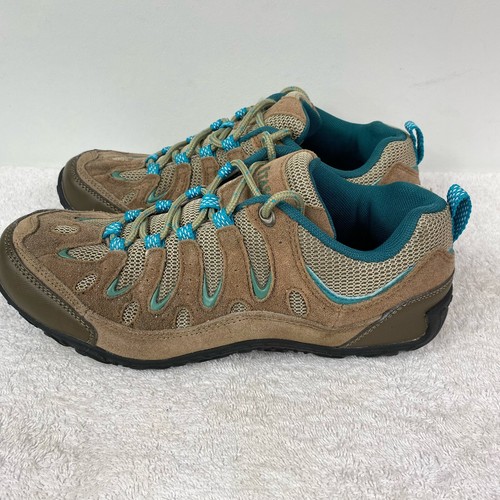 Itasca Men’s Low Top Suede Leather Brown Teal Hiking Shoes Sz 8 - Picture 4 of 10