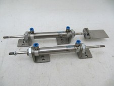 (LOT OF 2) Festo Pneumatic Cylinders with Fittings DSNU-16-53-PPV-A-S2
