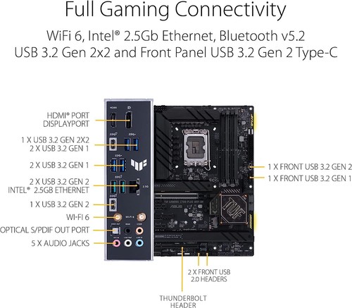 ASUS TUF GAMING Z790-PLUS WIFI D4 Intel LGA 1700 Z790 ATX Desktop Motherboard A - Bild 3 von 3