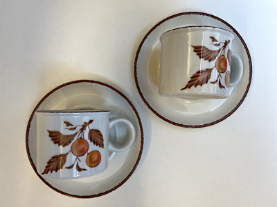Midwinter Stonehenge CHERRY 2x Kaffeetasse mit Untertasse ca. 6,5cm, ca. 7,5cm Ø
