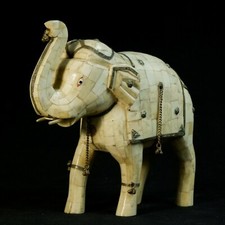 Indian Vintage Bone Inlaid Elephant Figure