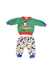 Rare Vtg Color Block Disney Babies Mickey Mouse Sweater  Sweat Pants Set