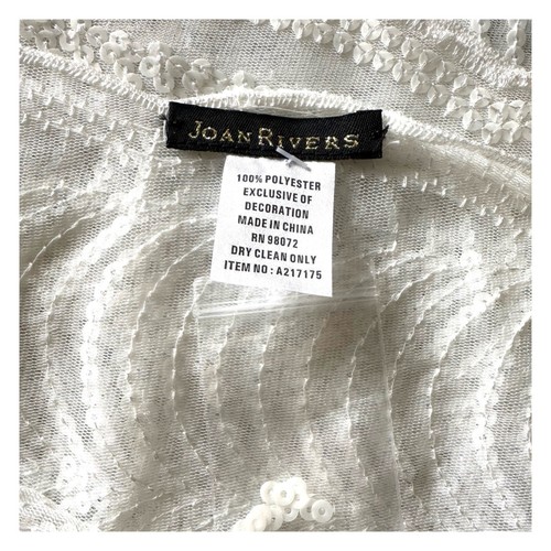 JOAN RIVERS white sequin scarf wrap 73”x 23” - Picture 5 of 5