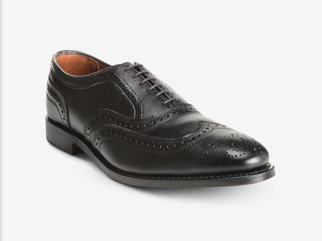 Allen Edmonds Black Wingtip Oxford/Brogue Mens Leather Dress 