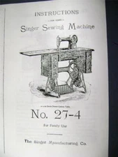Singer Treadle Sewing Machine Instructions  27-4 (1905) 17 pages - Free Shipping
