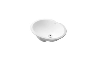 Duravit Dune 18-1/8'' White Oval Ceramic Undermount Bathroom Sink - 0481460000