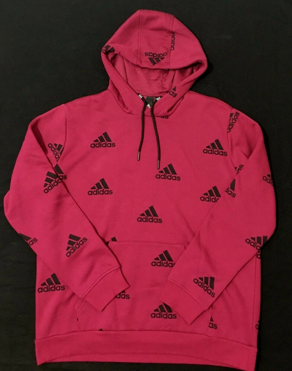 ADIDAS BOS AOP All Over Print Hoodie Power Berry Men s Medium GQ5580