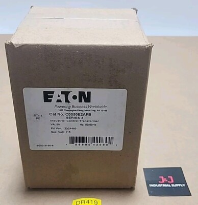 *FACTORY SEALED* Eaton C0050E2AFB Series 3 Control Transformer 50VA + Warranty! 