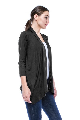 JDStyle Women's Lightweight 3/4 Sleeve Open Front Cardigan-(S-5X)1067-USA - 第 7/70 張圖片