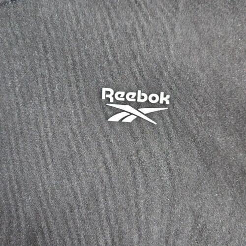 Reebok Full Zip Hoodie Men's Large Black Long Sleeve Activewear Streetwear Y2K - Picture 8 of 12
