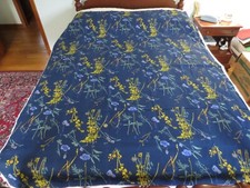 3675. Hi Fashion NAVY FLORAL Cotton or Blend HOME DECOR FABRIC - 60" x 2 yds.