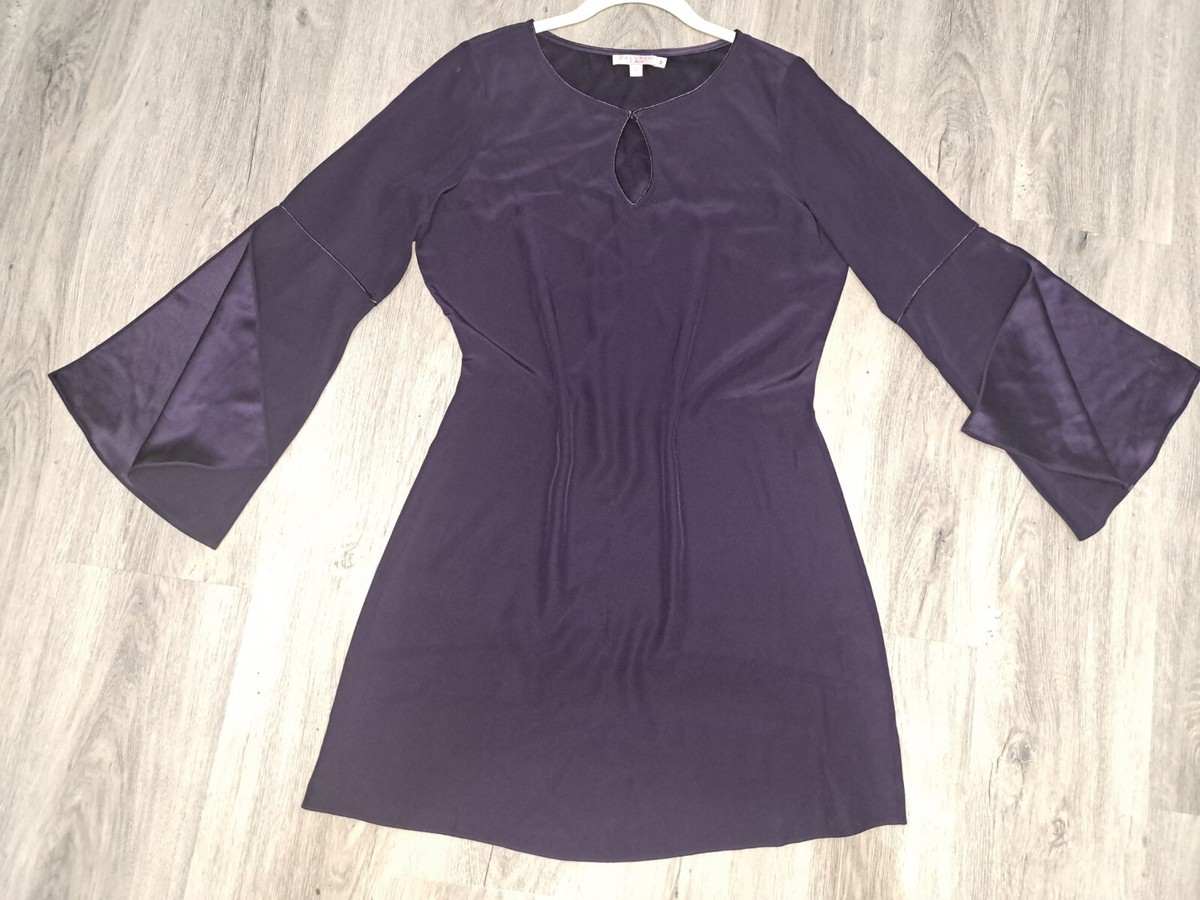 Calypso St Barth Womens Silk Purple Aline Dress With Long Flared Sleeves Small | eBay Calypso St Barth Womens Silk Purple Aline Dress With Long Flared Sleeves Small | eBay