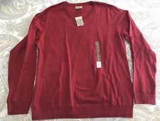 Sonoma Men's Long Sleeve V-Neck Sweater in Red Heather - Size XL