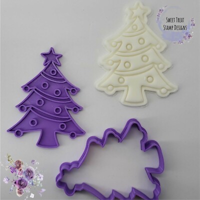 Weihnachtsbaum Plätzchen Zucker Keks Teig Ausstecher & Fondant Glasur Stempel Set