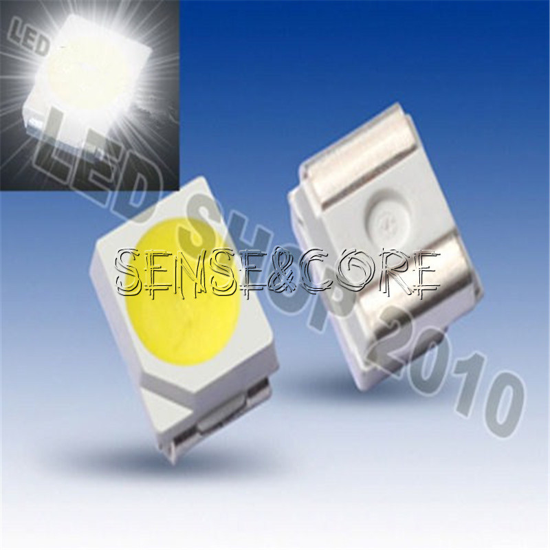 1000PCS PLCC-2 3528 White SMD LEDs - Super Bright, For DIY Electronics & Lighting Projects