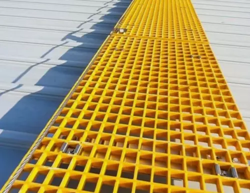 Anti Slip Resin Fiberglass 1800x425 30x30 Yellow Grit Clips FRP Walkway Grating - Picture 11 of 16
