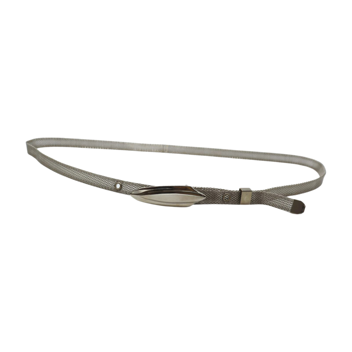 Silver Skinny Mesh Belt With Buckle Size 31\