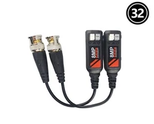 32pk 8MP Passive Video Balun Security Camera Video Connector via Cat5 Cat6 Cable