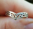Floral V Shaped Adjustable Toe Ring Solid Metal 925 Sterling Silver Women's