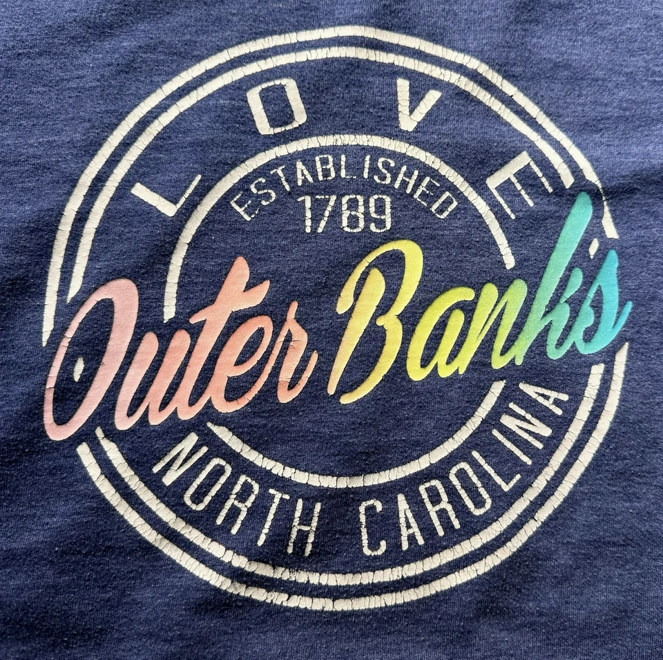 Sudadera Outer Banks Carolina del Norte XL Pullover Love Cuello Redondo Playa Camiseta Foto 2 de 4