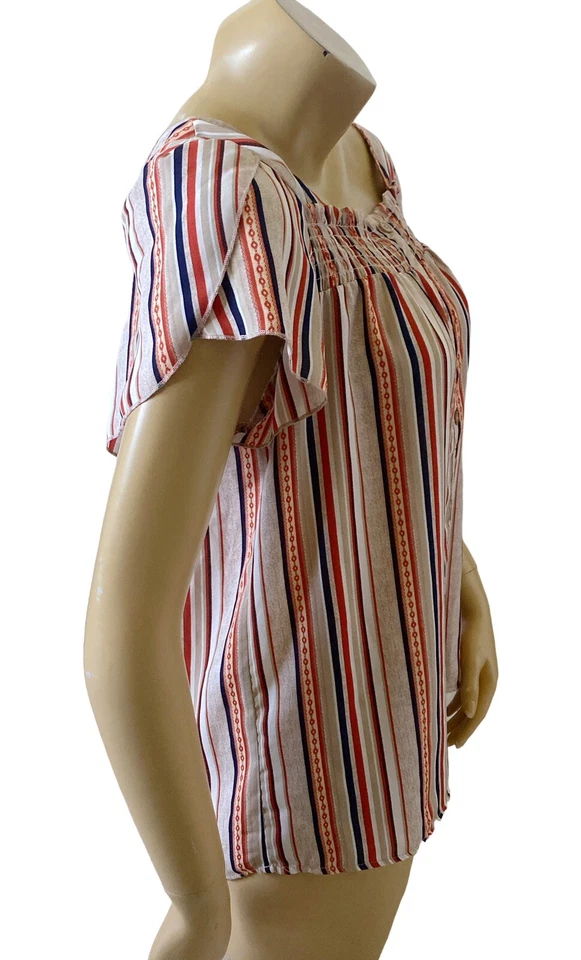 Camisa Top No Limits Mujer Talla XXL (19) Manga Corta Rayas Espalda Cruzada Foto 3 de 4