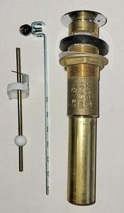 Brass Pop-Up Drain Assembly, Polished Chrome