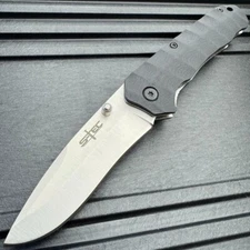 7" S-TEC Survival Tactical Stainless Steel Pocket Folding Knife w/ G10 Handle
