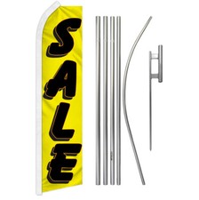 Sale Advertising Swooper Feather Flutter Flag  Pole Kit Sale Flag YW/BK