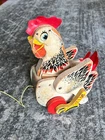 VTG Fisher Price The Cackling Hen Wooden Pull Toy # 120 works, See Video