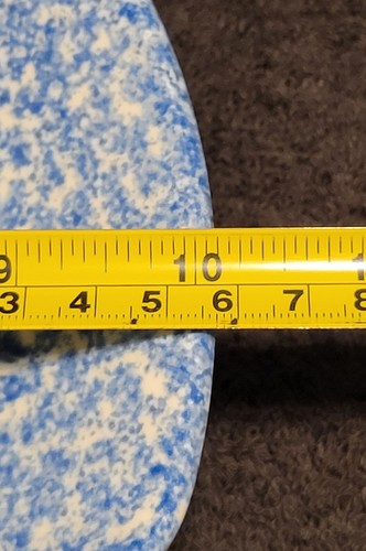 Los Angeles Pottery Blue Stipple White Duck Bowl Vtg Blue Dot Mark On The Bottom - Picture 7 of 9
