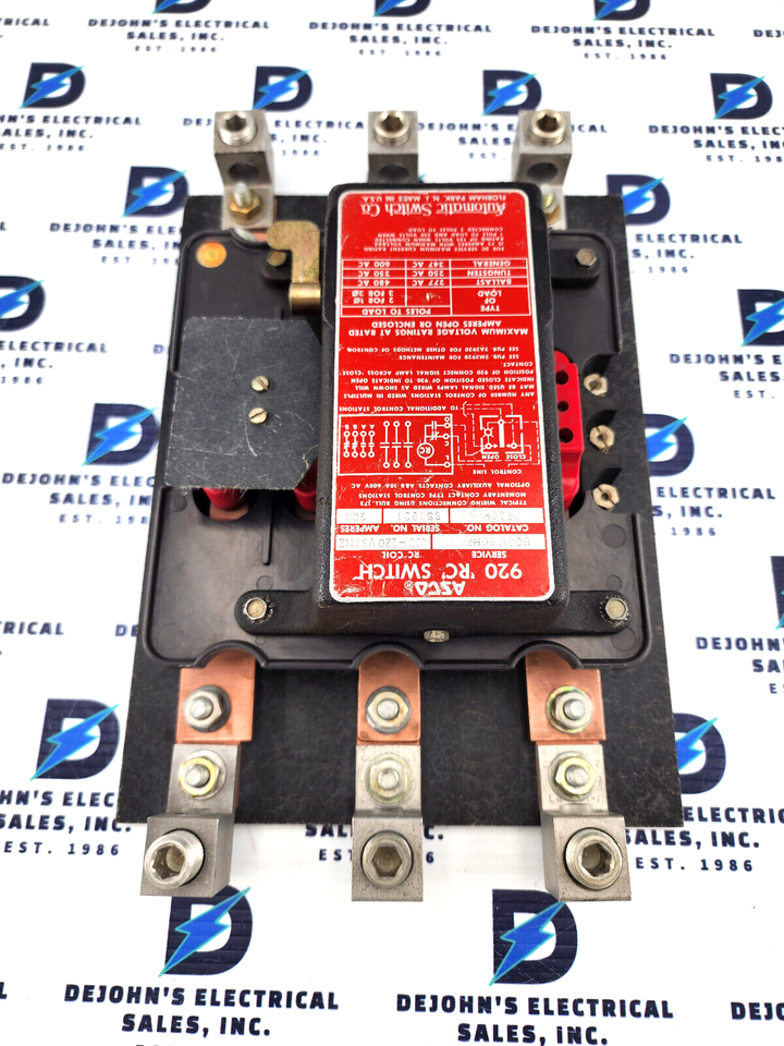 ASCO 9206P AUTOMATIC 920 RC SWITCH 200 AMPS 600V 120V COIL 3 PHASE | eBay