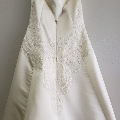 Melissa Sweet Bridal 100% Silk strapless wedding gown SZ 8 - Picture 7 of 10