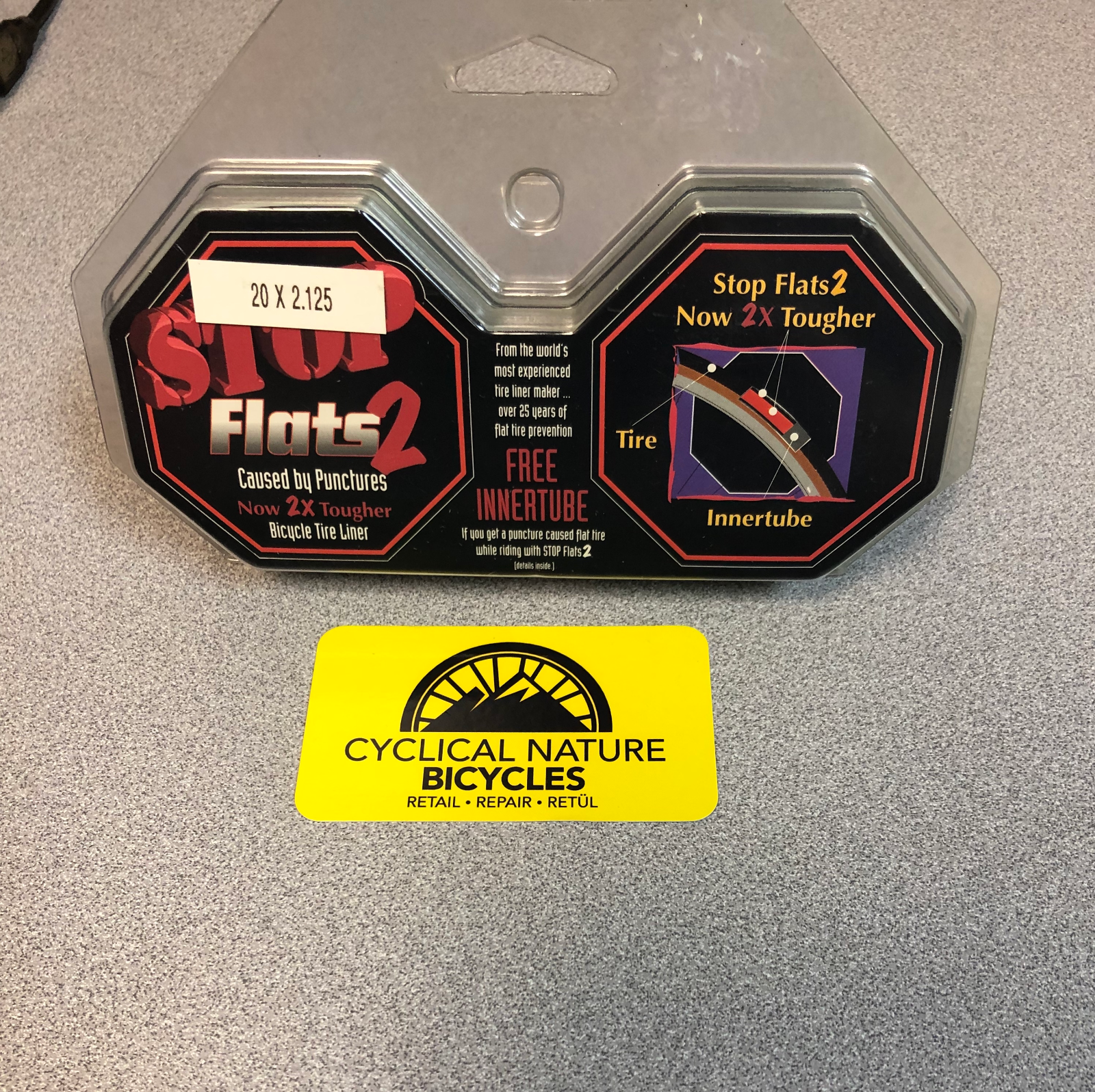 BMX Stop Flats 2 Tire Liner 20 x 2.125 Anti-Puncture Protection NOS-image