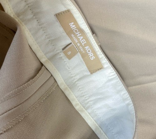 Michael Kors Collection $990 Khaki Pants Wool Stretch Blend Beige Slacks Size 8 - Picture 6 of 10