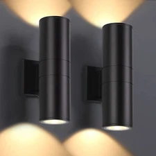 2-Pack Outdoor Waterproof Wall Lights Garden Patio 2700K Modern Aluminum Light