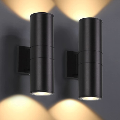2-Pack Outdoor Waterproof Wall Lights Garden Patio 2700K Modern Aluminum Light