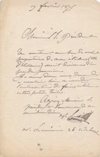 painter Louise HERSENT letter autograph Royal furniture Countess Menibus 1832