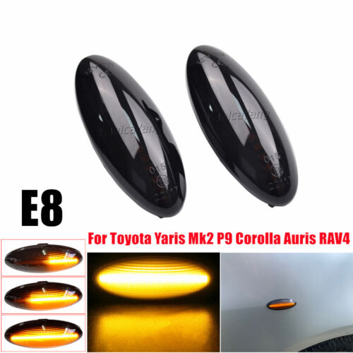 Smoked For Toyota RAV4 Mk3 Auris Mk1 Yaris Mk2 Dynamic LED Side Marker Light - Picture 1 of 9