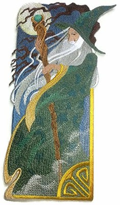Windy Wizard Embroidered Iron on/Sew patch [ 5 X 10 ]