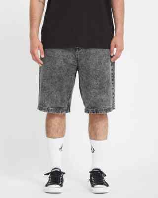 Volcom Freazy Loose Fit Jeans Short Hose Acid Black (schwarz)