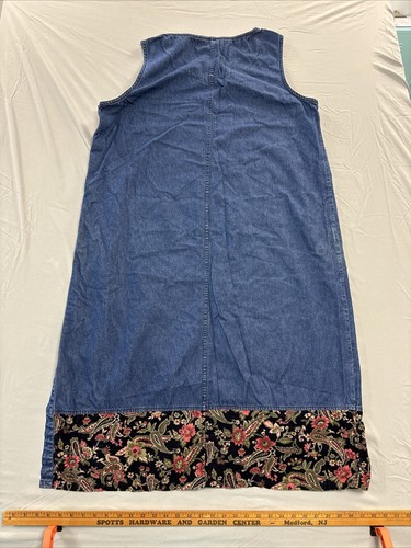 Vintage 90s Y2K Erika Woman DENIM Dress Embroidered Corduroy Button Accents 2X - Picture 12 of 15