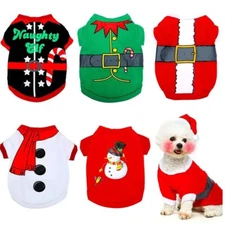 Christmas Costume Pet Dog Cat Clothes Cute Shirt Xmas Clothing Puppy Clothes